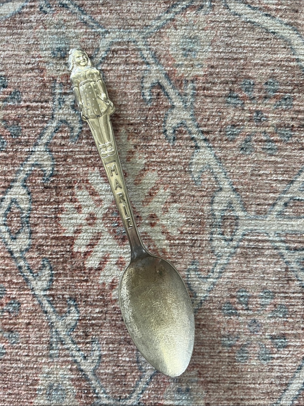 Vintage Collectible Marie Figurine Silverplate Spoon